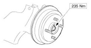 brake drum installation diagram with torque specification