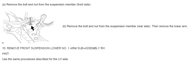 Step 3 lower control arm removal