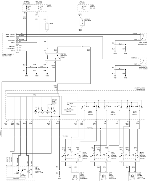 2001 Nissan Maxima Power Windows Wiring Diagram