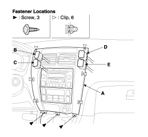 dash control panel removal diagram