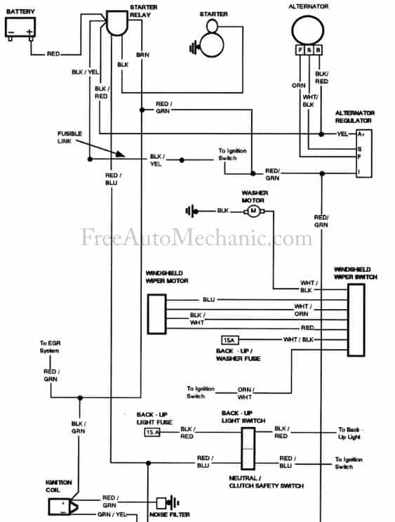 Ford Alternator Regulator Wiring Diagram from www.freeautomechanic.com