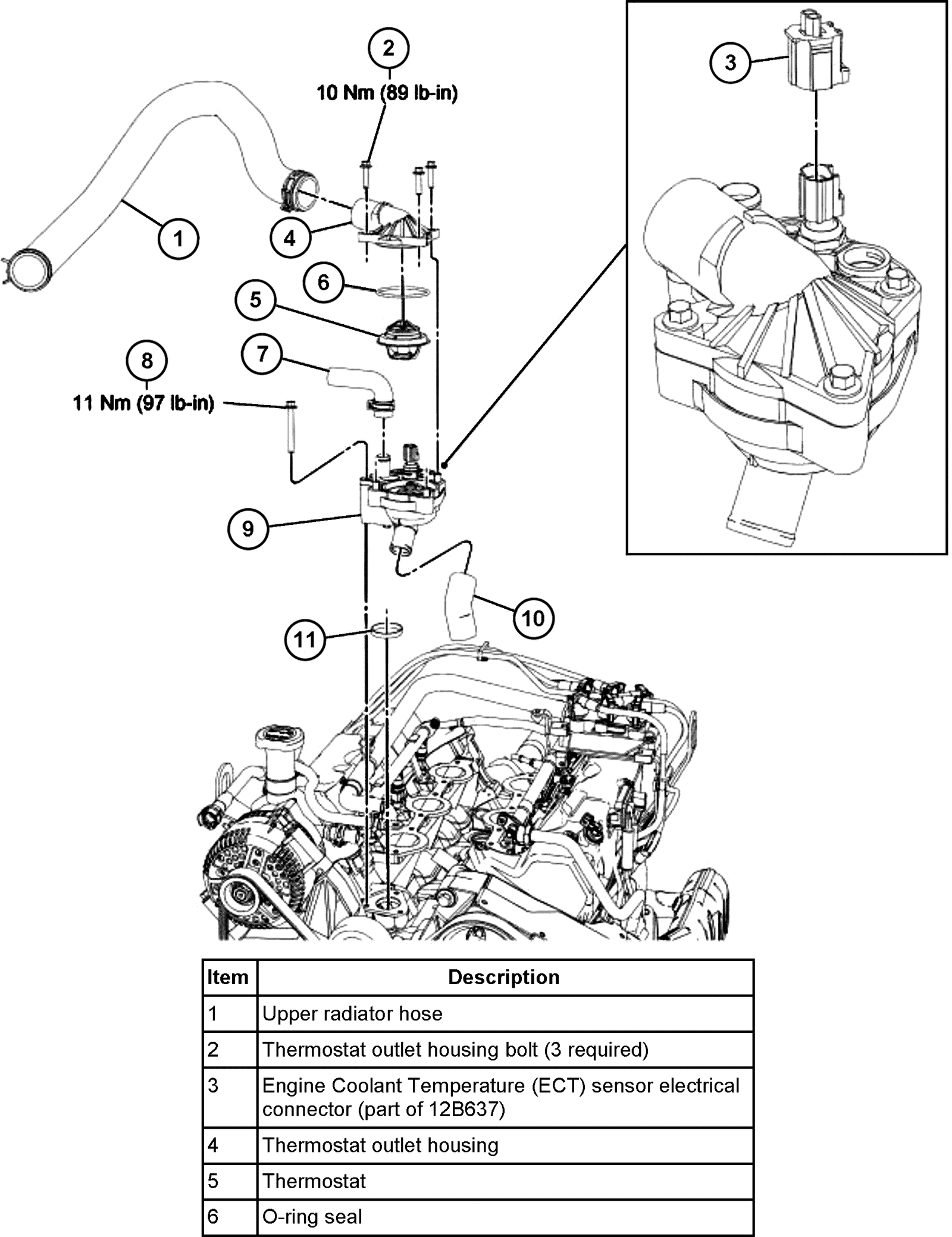 2011 Ford Ranger Thermostat Replacement