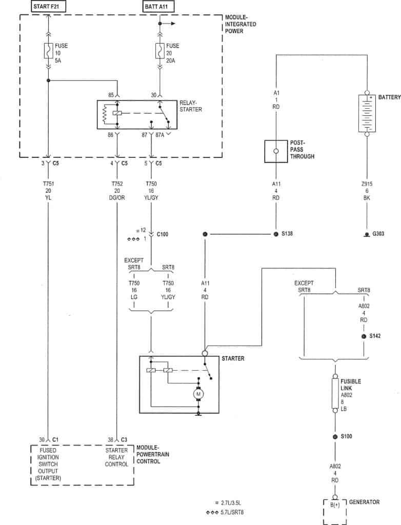 2006 Chrysler 300 touring 3.5L V6 starter wiring diagram