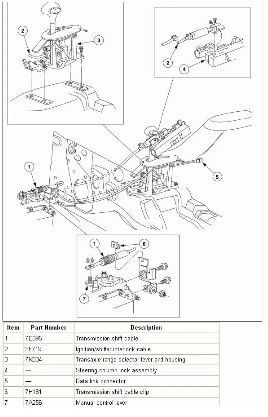 2005 ford taurus gear selector